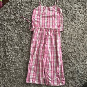 Calvin Klein Pink Plaid Pajamas PJs size small